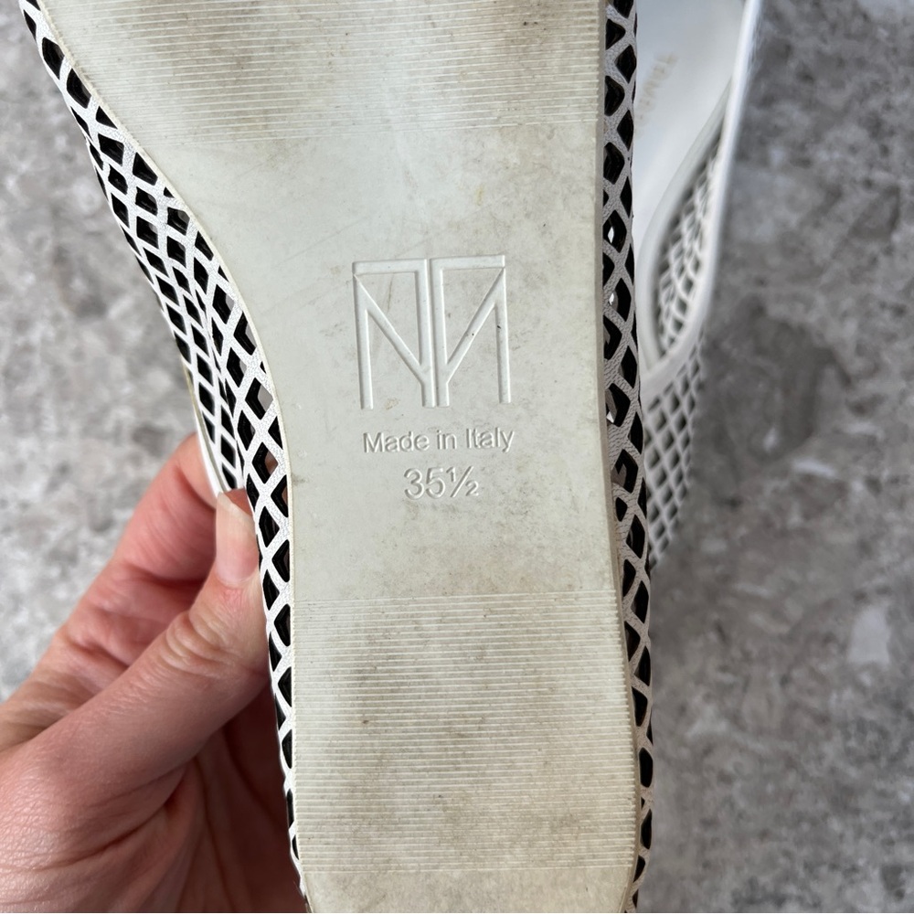 Tamara Mellon White Women's Lihi Cutout Ballet Flats Size 35.5 EU Made in Italy - Picture 6 of 8